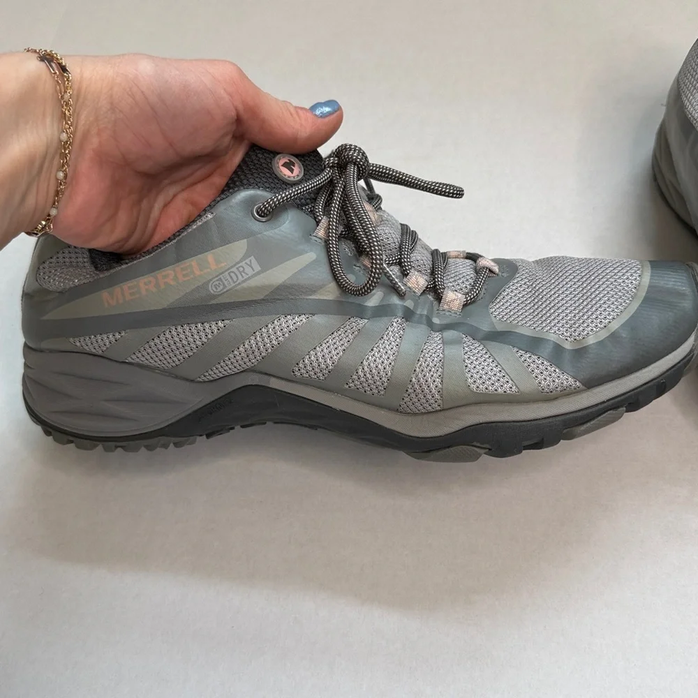 Merrell Siren Edge Q2 Hiking Shoe Frost Gray and Pink Size 10 - Picture 10 of 12